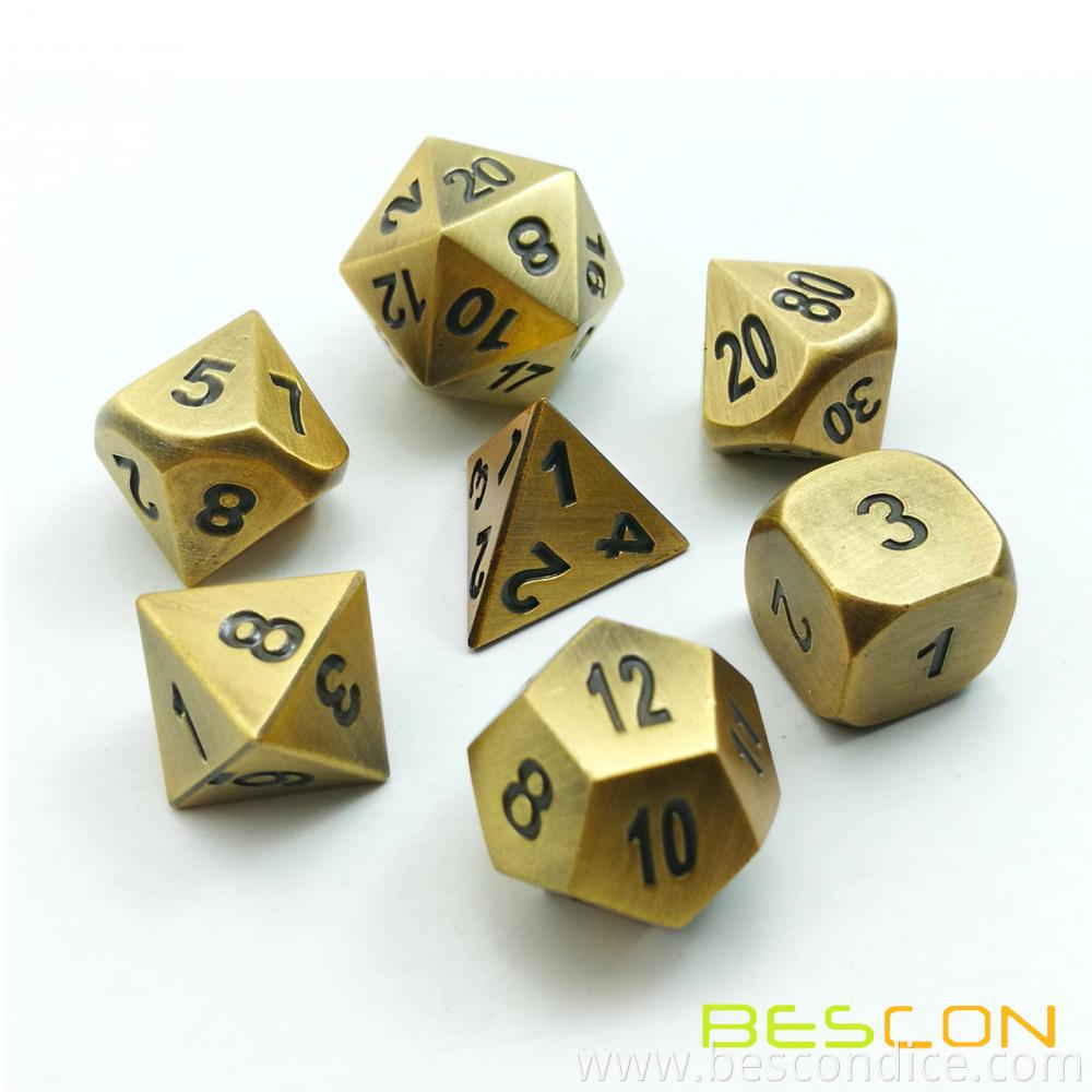 Brass Metal Dice For Dungeon And Dragons Game 1 Brass Metal Dice For Dungeon And Dragons Game 1